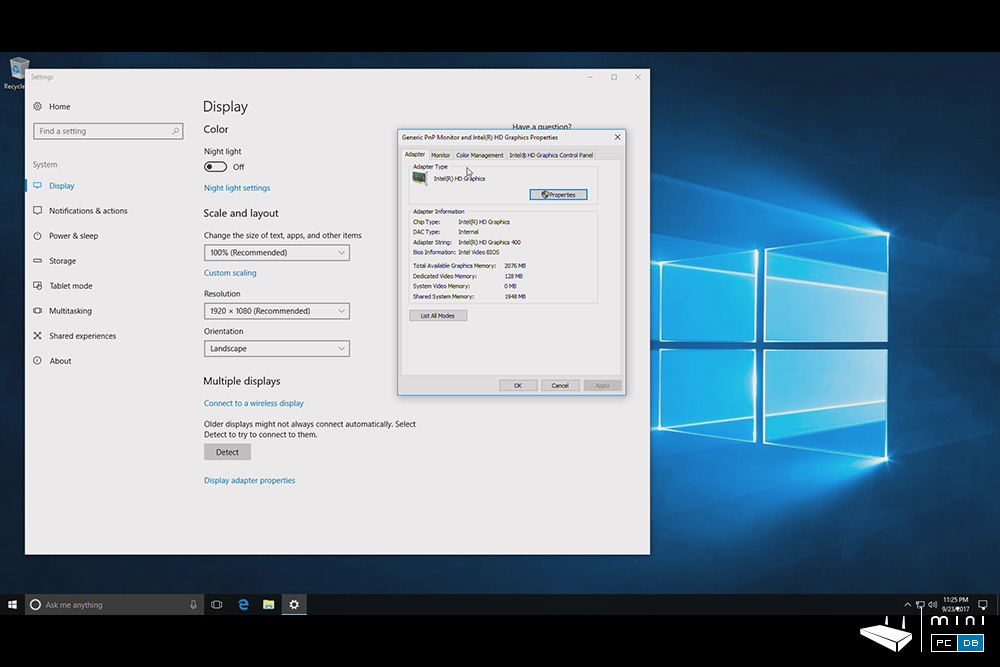 Minix NEO Z83-4 Pro - Windows 10 Pro settings