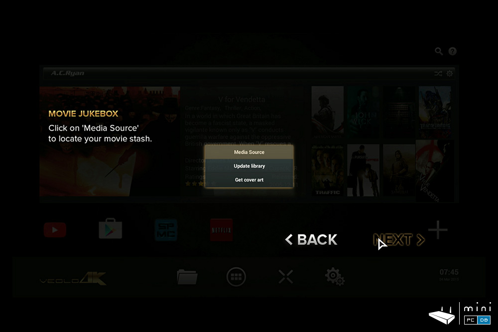 Setting up the Jukebox feature is quite easy. One first step, point Veolo 4K to your movie stash