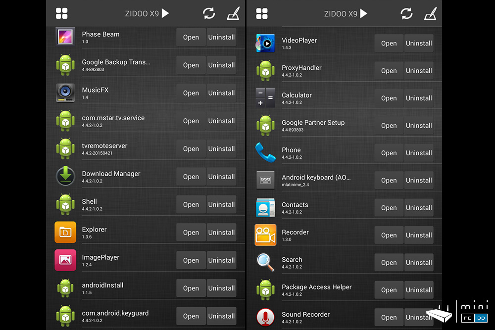 Zidoo RC has a built-in app manager